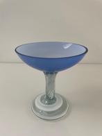 Murano glas kelk – blauw/wit – handgemaakt uniek stuk, Antiek en Kunst, Antiek | Glas en Kristal, Ophalen of Verzenden