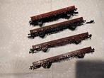 Fleischmann/roco platte wagons 4x zonder verpakking H0, Gebruikt, Gelijkstroom, Fleischmann, Wagon