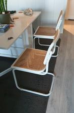4 stuks Vintage buisframe / Cesca eetkamerstoelen, Huis en Inrichting, Stoelen, Ophalen, Gebruikt, Wit, Vier