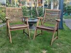 2 teakhouten tuinstoelen, Tuin en Terras, Tuinstoelen, Ophalen, Zo goed als nieuw, Teakhout, Inklapbaar