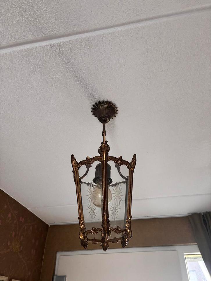 Messing lantaarn hanglamp, Antiek en Kunst, Antiek | Lampen, Ophalen