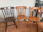 Vintage café / Windsor stoelen, Huis en Inrichting, Ophalen, Gebruikt, Hout, Drie