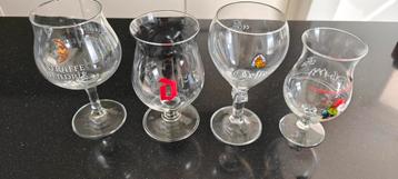 4 beer glasses with brands beschikbaar voor biedingen