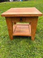 Teak houten bijzettafel 2x, Huis en Inrichting, Tafels | Bijzettafels, Ophalen, Minder dan 55 cm, Vierkant, Zo goed als nieuw