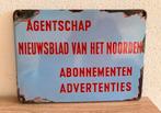 Nieuwsblad van het Noorden emaille reclamebord jaren 30, Antiek en Kunst, Ophalen of Verzenden