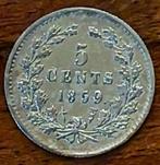 5 cent 1859 Willem III zilver UNC, Postzegels en Munten, Munten | Nederland, Zilver, Koning Willem III, Losse munt, 5 cent