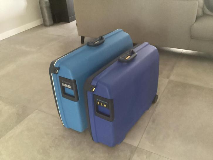 Samsonite Koffers - Set van 2!, Sieraden, Tassen en Uiterlijk, Koffers, Gebruikt, Hard kunststof, 60 tot 70 cm, 45 tot 55 cm, Slot