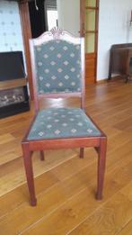 Klassieke houten stoel met stoffen bekleding, Ophalen, Gebruikt, Bruin, Eén