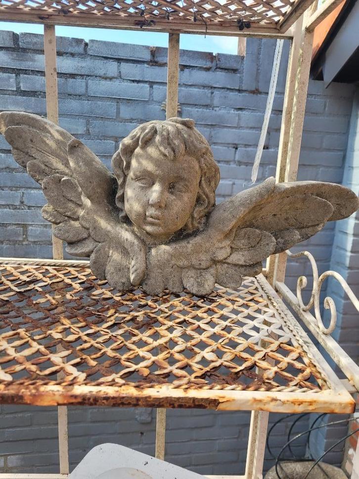 Betonnen wanddecoratie engel foto 1 t/m 4, Tuin en Terras, Tuinwanddecoratie, Zo goed als nieuw, Ophalen of Verzenden