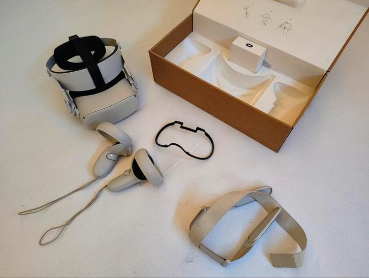 Meta Quest 2 128GB + Halo Strap - Prima VR bril!, Spelcomputers en Games, Virtual Reality, Gebruikt, Pc, VR-bril, Ophalen