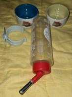 HamsterDrinkfles met Beugel en Voerbakjes zo goed als nieuw., Dieren en Toebehoren, Knaagdieren en Konijnen | Toebehoren, Ophalen of Verzenden