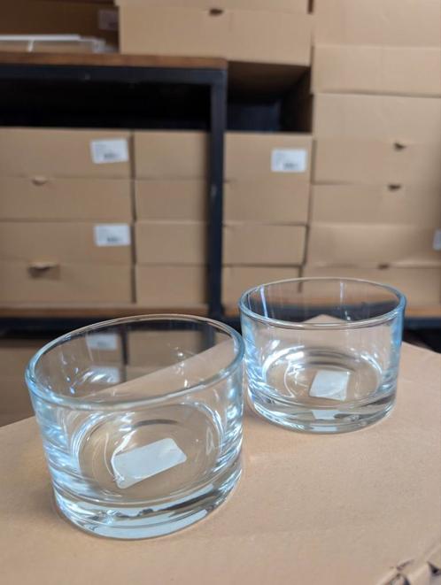 Partij glazen potjes, Huis en Inrichting, Woonaccessoires | Kandelaars en Kaarsen, Nieuw, Minder dan 25 cm, Overige materialen