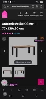 Eettafel Luc - antraciet/eikenkleur, Huis en Inrichting, Tafels | Eettafels, 100 tot 150 cm, Zo goed als nieuw, Modern, Rechthoekig