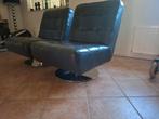 2 Draaifauteuils echt leer, antraciet. Nieuwstaat, Huis en Inrichting, Ophalen of Verzenden, Zo goed als nieuw, Leer