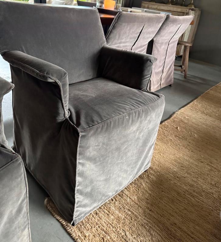 6 Enorm comfort! Design Fauteuils Velvet Topkwaliteit Hoffz, Huis en Inrichting, Stoelen, Hout, Stof, Ophalen