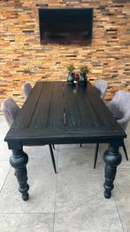 Zwarte houten tafel van fonteyn, Huis en Inrichting, Tafels | Eettafels, Ophalen, 200 cm of meer, 50 tot 100 cm, Zo goed als nieuw