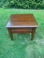 Bruine Sidetable met Lade (koloniaal), Huis en Inrichting, Tafels | Bijzettafels, Gebruikt, Vierkant, 55 tot 75 cm, Hout