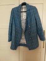 Lichtblauwe tweed blazer Zara, Kleding | Dames, Jasjes, Kostuums en Pakken, Ophalen of Verzenden, Nieuw, Maat 34 (XS) of kleiner