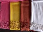 Grote effen uni sjaals  roze wit geel en oranje, ca. 200x100, Kleding | Dames, Mutsen, Sjaals en Handschoenen, Diversen, Ophalen of Verzenden