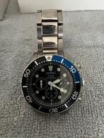 Seiko Solar Quartz Chronograph met doos en boekje zie foto's, Gebruikt, Staal, Polshorloge, Ophalen of Verzenden
