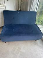 Blauw fluwelen slaapbankje Made, Huis en Inrichting, Slaapkamer | Slaapbanken, Gebruikt, Blauw, Twijfelaar, 120 cm