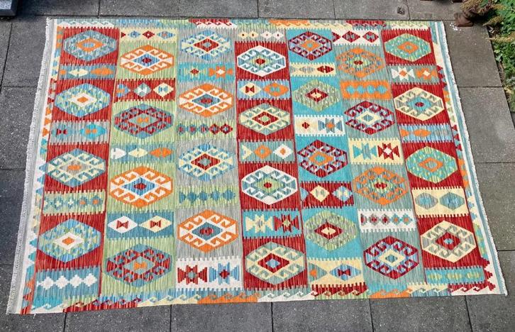 Hemat Kelim Vloerkleed Kelim Tapijt nieuwstaat 205 x 300 cm, Huis en Inrichting, Stoffering | Tapijten en Kleden, Zo goed als nieuw