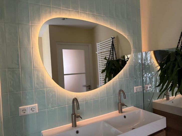 SPIEGEL M101200, ORGANISCH, verlicht, verwarmd, sensor, Huis en Inrichting, Woonaccessoires | Spiegels, Nieuw, 100 tot 125 cm