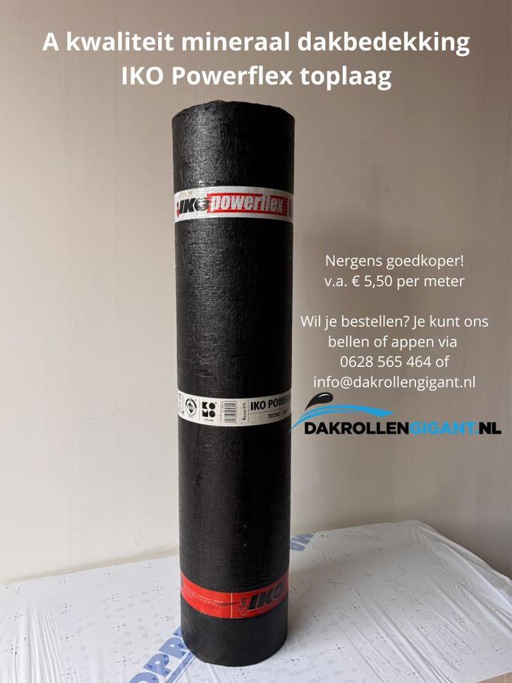 IKO Powerflex mineraal dakbedekking, Doe-het-zelf en Verbouw, Dakpannen en Dakbedekking, Nieuw, Dakleer, Overige materialen, Zwart