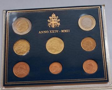 Vaticaanse Euro Muntset 2002 – Anno XXIV – Paus Johannes Pau beschikbaar voor biedingen