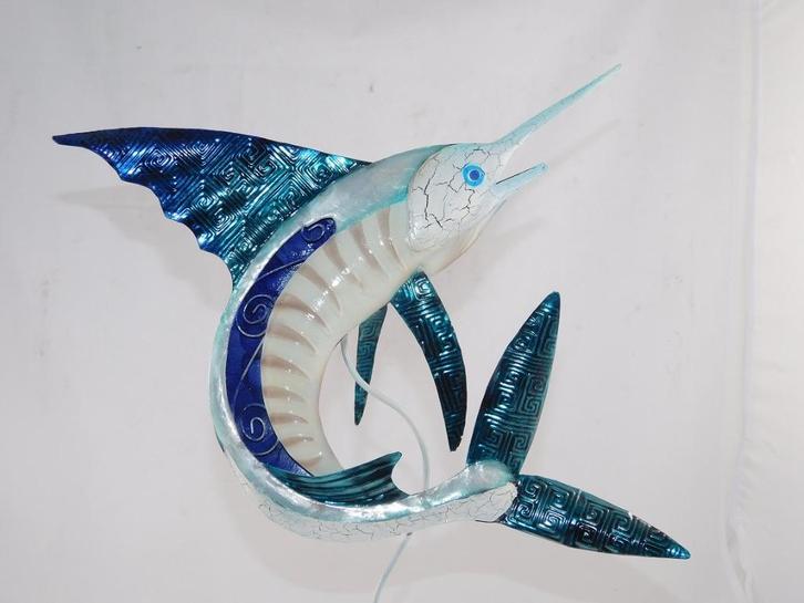 Beeld ''Zwaardvis'' - handgemaakt van metaal, Antiek en Kunst, Kunst | Beelden en Houtsnijwerken, Ophalen of Verzenden