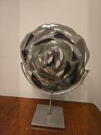 Glazen kunst op metalen voet, Ophalen of Verzenden, Zo goed als nieuw