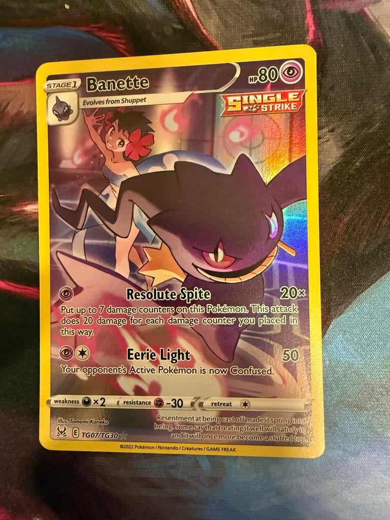 Pokemon Kaart Banette TG07/TG30, Ophalen of Verzenden, Zo goed als nieuw, Losse kaart, Foil