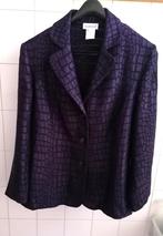 Dames blousejasje  paars blokjes structuur maat 46 € 25,00, Ophalen of Verzenden, Gedragen, Maat 46/48 (XL) of groter, Paars