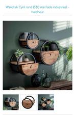 Te koop 3 houten wanddecoratie van hardhout en metalen frame, Ophalen, Zo goed als nieuw