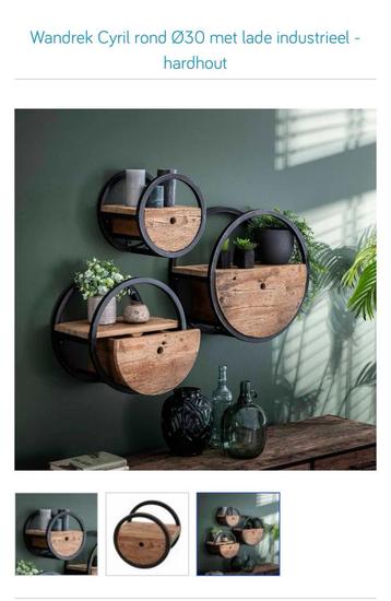 Te koop 3 houten wanddecoratie van hardhout en metalen frame beschikbaar voor biedingen
