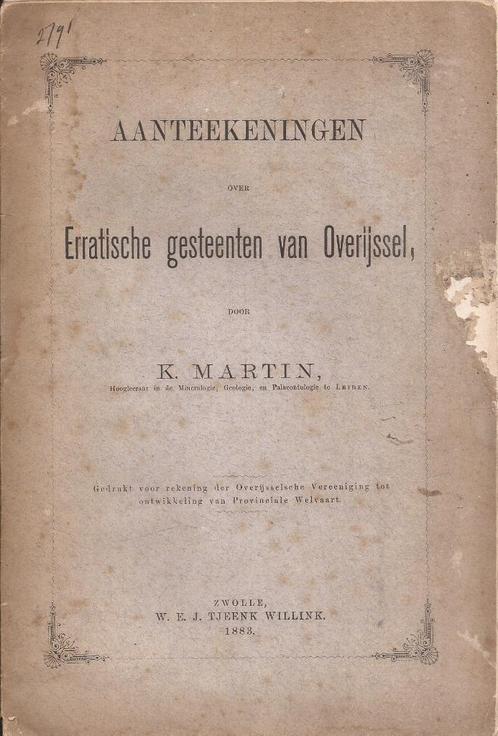 Aanteekeningen over Erratische gesteenten van Overijssel, Antiek en Kunst, Antiek | Boeken en Bijbels, Ophalen of Verzenden