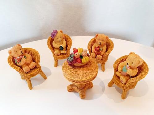 vintage stenen beren set beelden beeldjes, Verzamelen, Beren en Cherished Teddies, Zo goed als nieuw, Beeldje, Overige merken