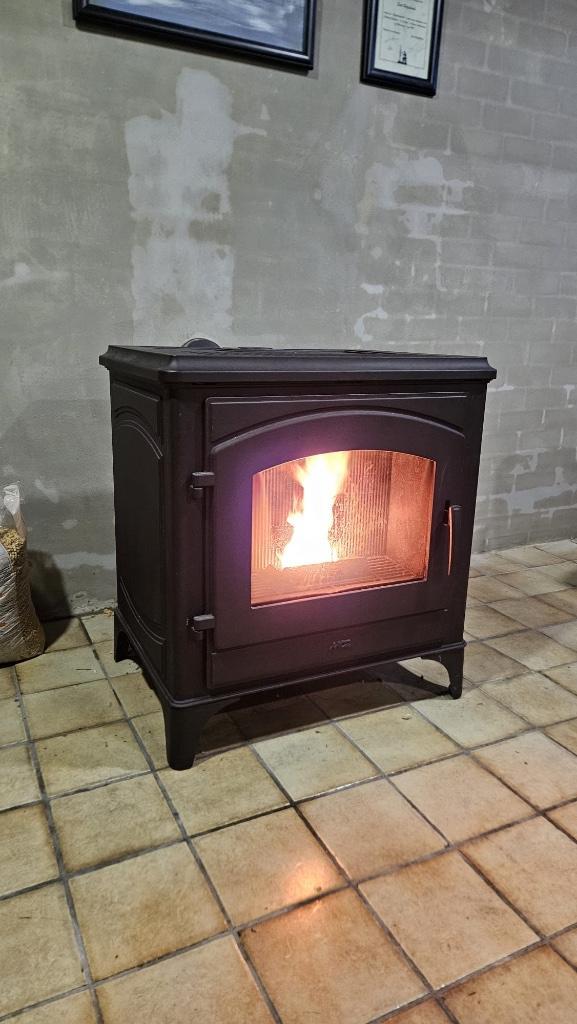 MCZ DECO air Gietijzer, Huis en Inrichting, Kachels, Gebruikt, Vrijstaand, Pelletkachel, Ophalen