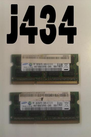 2 stuks laptop RAM geheugen 2GB DDR3 beschikbaar voor biedingen