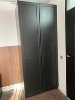 IKEA PAX kast zwart/bruin met zwarte deuren, Huis en Inrichting, Kasten | Kledingkasten, Ophalen, Gebruikt, 50 tot 75 cm, 200 cm of meer