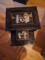 Vintage Chinese bijzet tafels. Zeer uniek parelmoer, Huis en Inrichting, Ophalen, Minder dan 55 cm, Gebruikt, Vierkant