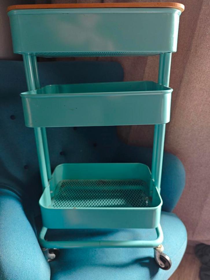 Ikea Raskog Roltafel / keukentrolley turquoise, Huis en Inrichting, Overige Huis en Inrichting, Gebruikt, Ophalen of Verzenden