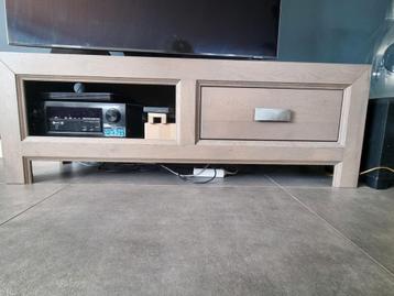 Massief eikenhout tv dressoir muisgrijs 150x45x52 cm beschikbaar voor biedingen