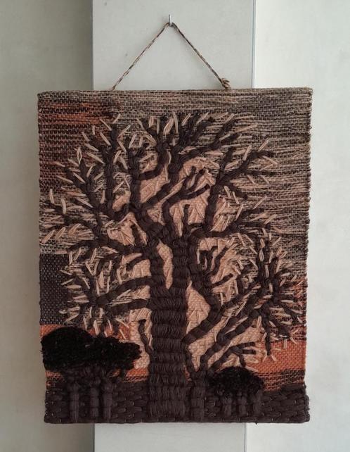 Vintage wandkleed handgeknoopt, Huis en Inrichting, Woonaccessoires | Wanddecoraties, Gebruikt, Ophalen of Verzenden