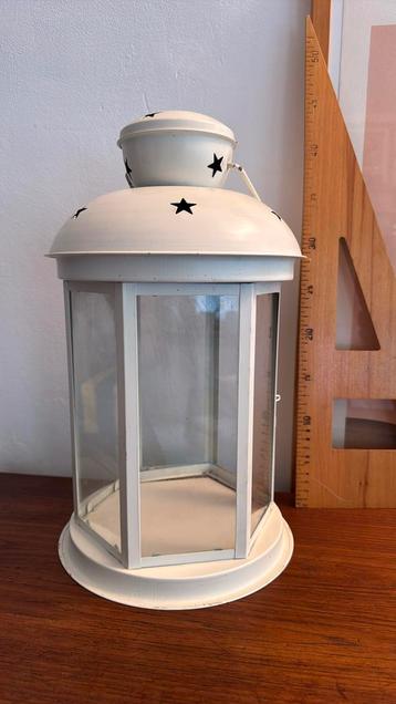 Witte lantaarn XL formaat – 42 cm hoog, 24 cm breed beschikbaar voor biedingen