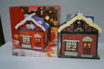 Kersthuis van hout/ kunststof met speeldoos en verlichting, Gebruikt, Ophalen of Verzenden