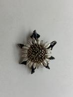 R853 Prachtige zilveren broche edelweiss, Sieraden, Tassen en Uiterlijk, Antieke sieraden, Verzenden, Zilver, Broche