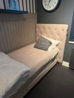 Rivièra Maison Bed met Hoofdbord en Matras, Huis en Inrichting, 90 cm, Eenpersoons, Beige, Ophalen of Verzenden