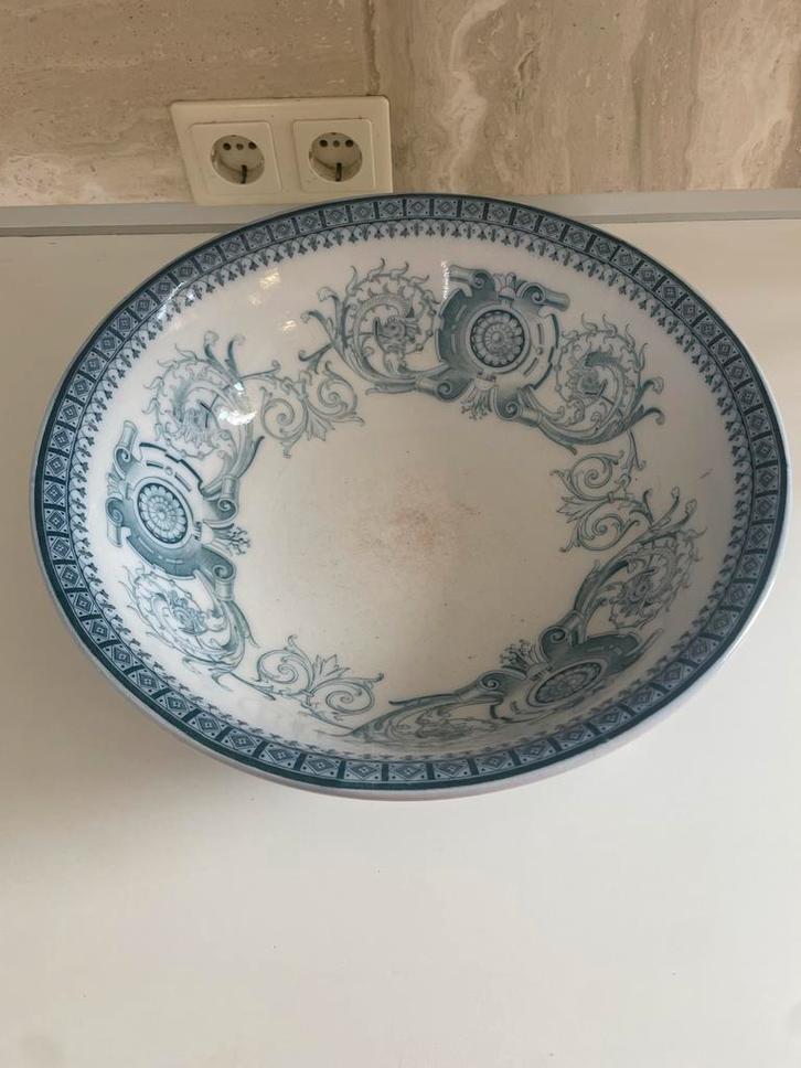 Antieke Villeroy & Boch Dresden Schaal Blauw Decor 25cm, Antiek en Kunst, Antiek | Schalen, Ophalen