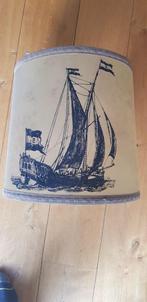 Antieke lampekap met historisch schip, Huis en Inrichting, Lampen | Lampenkappen, Gebruikt, 25 tot 50 cm, Klassiek, Rond